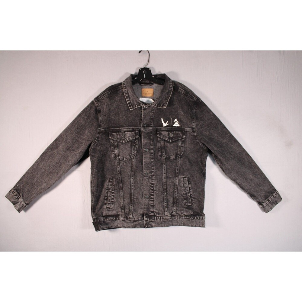 Grey Goose Vodka x Grammy Promo Men's Large Black Denim Trucker Jacket Logo